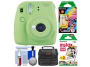 Fujifilm Instax Mini 9 Instant Film Camera (Lime Green) with 20 Twin & 10 Rainbow Prints + Case + Cleaning Kit