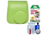 Fujifilm Groovy Case for Instax Mini 9 Instant Camera (Lime Green) with 20 Twin Prints + Cleaning Kit