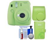 Fujifilm Instax Mini 9 Instant Film Camera (Lime Green) with Groovy Case + Photo Album + Kit