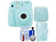 Fujifilm Instax Mini 9 Instant Film Camera (Ice Blue) with Groovy Case + Photo Album + Kit
