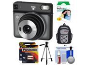Fujifilm Instax Square SQ6 Instant Film Camera (Graphite Gray) with 20 Prints + Backpack + Tripod + Batteries + Kit