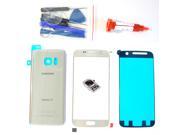 OEM Samsung Galaxy S7 Silver Front Outer Glass Lens Screen Back Glass Battery Door Camera Flash Lens Cover Adhesive UV LOCA Glue Full LCD Digitizer Repair Kit R