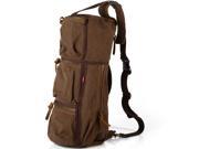 Ueasy Military Canvas Rucksack Handbag Classic Laptop Shoulder Bag Multifunction Vintage Canvas Cylindrical Bag for Travel Camping Hiking Trekking