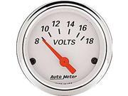 Auto Meter Arctic White Voltmeter Gauge