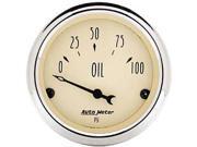 Auto Meter Antique Beige Oil Pressure Gauge Auto Meter Antique Beige Oil Pressure Gauge