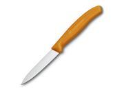 Victorinox Stainless Steel Spear Tipped Paring Knife with Orange Fibrox Handle 3.25 Inch