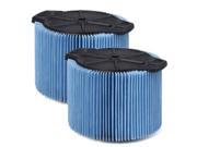 WORKSHOP Wet Dry Vacs WS12045F2 Fine Dust Cartridge Filter for Wet Dry Shop Vacuum 3 to 4.5 Gallon 2 Pack