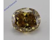 Oval Cut Loose Diamond 0.87 Ct Natural Fancy Deep Greenish Brown Yellow Color SI2 Clarity IGI Certified