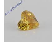Heart Cut Loose Diamond 0.29 Ct Fancy Vivid Orangy Yellow Color SI1 Clarity GIA Certified