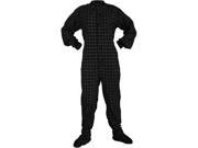 Big Feet Pjs Black White Cotton Plaid Flannel Adult Footie Footed Pajamas