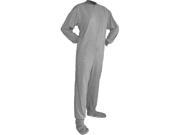 Big Feet Pjs Gray Cotton Jersey Knit Adult Footie Footed Pajamas
