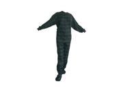 104 Navy Blue Green Adult Footed Pajama W Drop Seat