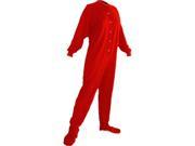 304 Red Adult Footed Pajama W Drop Seat