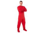201 Red Adult Footed Pajama W Drop Seat
