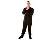Big Feet Pjs Black Micro Polar Fleece Adult Footie Footed Pajamas