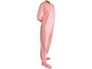 Pastel Pink Cotton Jersey Knit Adult Footie Footed Pajamas Loungewear W Drop Seat
