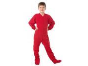 Red Fleece Kids Children Footie Footed Pajamas Sleeper