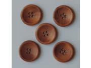 Wooden Buttons 5 Pkg Vintage Stained 1.25