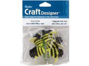 Chenille Bees W Wire 1 5 Pkg Black Yellow