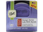 Ball Design Series Lids Bands 6 Pkg Purple Bpa Free