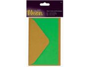Papermania Neon Cards W Envelopes 3 Pkg Green