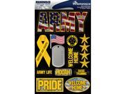 Signature Dimensional Stickers 4.5 X6 Sheet Army