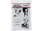 Ranger MDR 41337 Dina Wakley Media Cling Stamps 6 in. X9 in. Scribbly Women