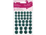 Papermania Shimmer Dome Bling Stickers 36 Pkg Forest Green