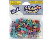 Alphabet Beads 6mm 160 Pkg Assorted Colors W Black Letters