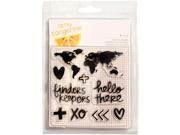 Amy Tan Finders Keepers Acrylic Stamps 9 Pkg Map