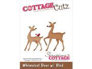 Cottagecutz Die Whimsical Deer W Bird 3.9 X2.7