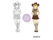 Mixed Media Doll Cling Rubber Stamps Becky Cowgirl