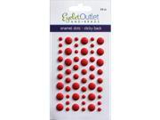 Eyelet Outlet Adhesive Back Enamel Dots 54 Pkg Matte Red