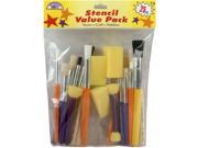 Stencil Brush Value Pack 25 Pieces