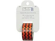 Little B Decorative Foil Tape 25Mmx10m Orange Black Chevron