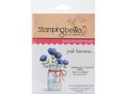 Stamping Bella EB390 Cling Stamp 6.5 x 4.5 in. Mason Jar of Flowers