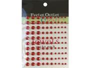 Bling Self Adhesive Jewels Multi Size 100 Pkg Red