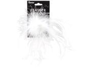 Ostrich Feather Hair Clip White