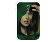 Galaxy S4 Well designed Hard Case Cover Green Woman Protector