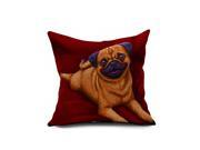 18 X 18 Inch Cute Dog Animal Cotton Linen Square Throw Pillow Case Decorative Cushion Cover Pillowcase for Sofa Home decoration
