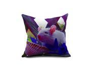 18 X 18 Inch Cute Hamster Animal Cotton Linen Square Throw Pillow Case Decorative Cushion Cover Pillowcase for Sofa Home decoration