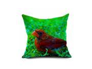 Cotton Blend Linen Square Decorative Throw Pillow Covers Indoors or Outdoors Cushion Cases 18 x 18 Colorful Imagine Birds