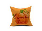 Halloween Pumpkin Cotton Linen Throw Pillow Case Cushion Cover Home Sofa Decor 18 x 18