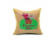 Linen Christmas Santa Tree Sankuwen Home Sofa Decor Throw Pillow Case Cushion Cover Gift 18 Inch