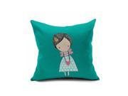 18 X 18 Inch Cute Cotton Linen Square Throw Pillow Case Decorative Cushion Cover Pillowcase for Sofa Home decoration