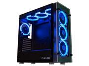 CUKUSA Stratos Gaming Desktop Case with 7 Remote Controlled RGB Halo LED Fans & Tempered Glass Window