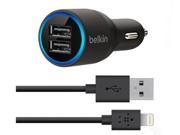 2.1A New Belkin Dual 2 Port Car Charger Auto Adapter with Lightning to USB Cable for iphone 6 6 plus 5 5c 5s