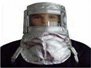 Heat Resistant 800 Degree Aluminized Fireman’s Hood W Polycarbonate Protective Visor Mask
