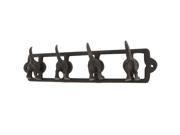 Cast Iron Wall Mount 4 Dogs Tails Hooks