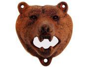 Black Bear Bottle Opener Rustic Brown Cast Iron Wall Mount